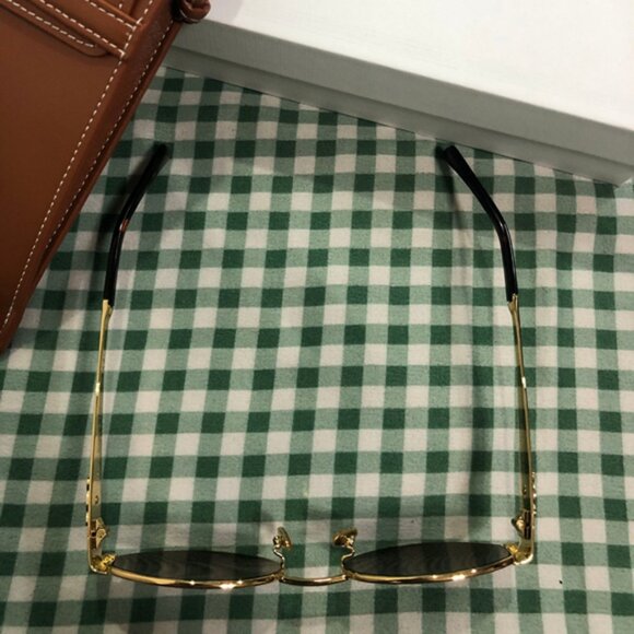 Celine Triomphe Gold Metal Oval Sunglasses - Picture 3 of 6